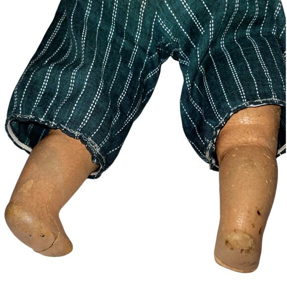 16" Vintage Charrning Composition Tin Eyes ~ Curly Molded Hair ~ School Boy Doll - Picture 8 of 14